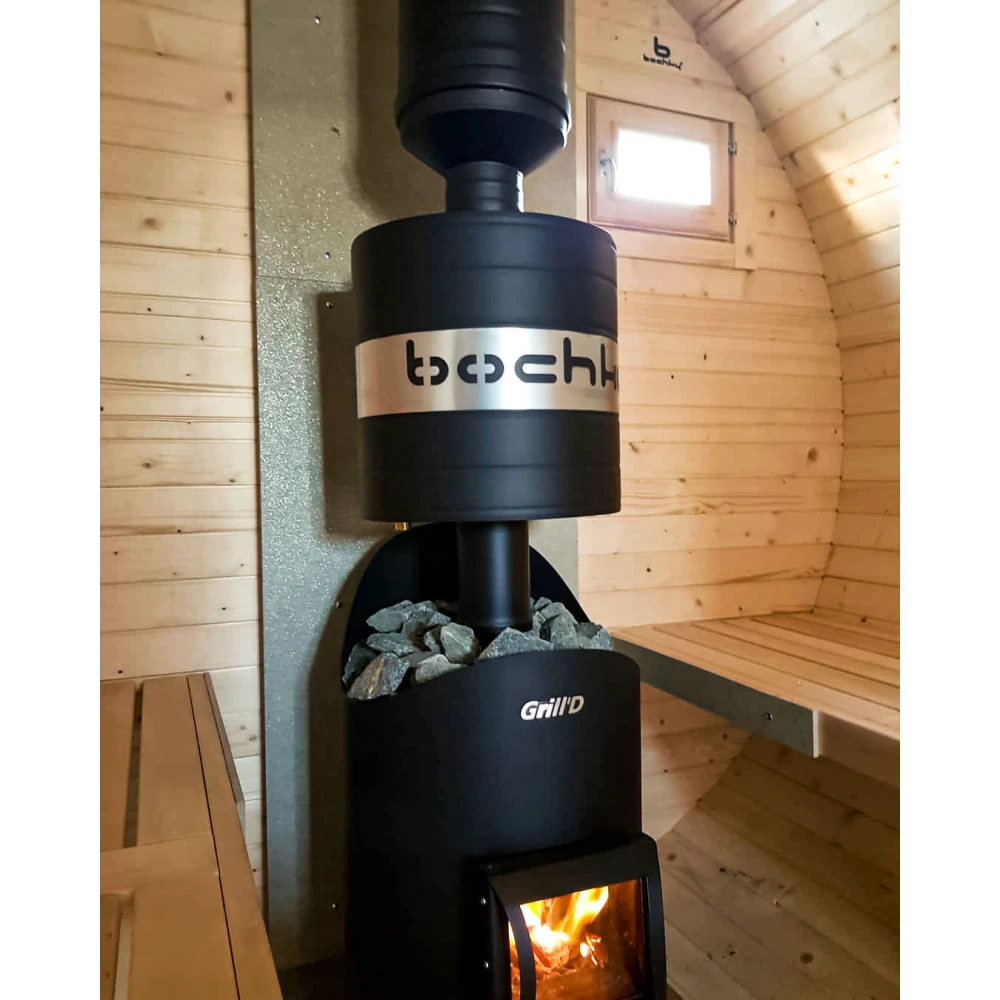 Дровяная банная печь Grill'D Aurora 160А Trio Long (дверца со стеклом)